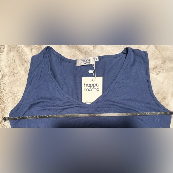 Happy Mama Blue Midi Maternity Dress Size XL - Picture 7 of 10